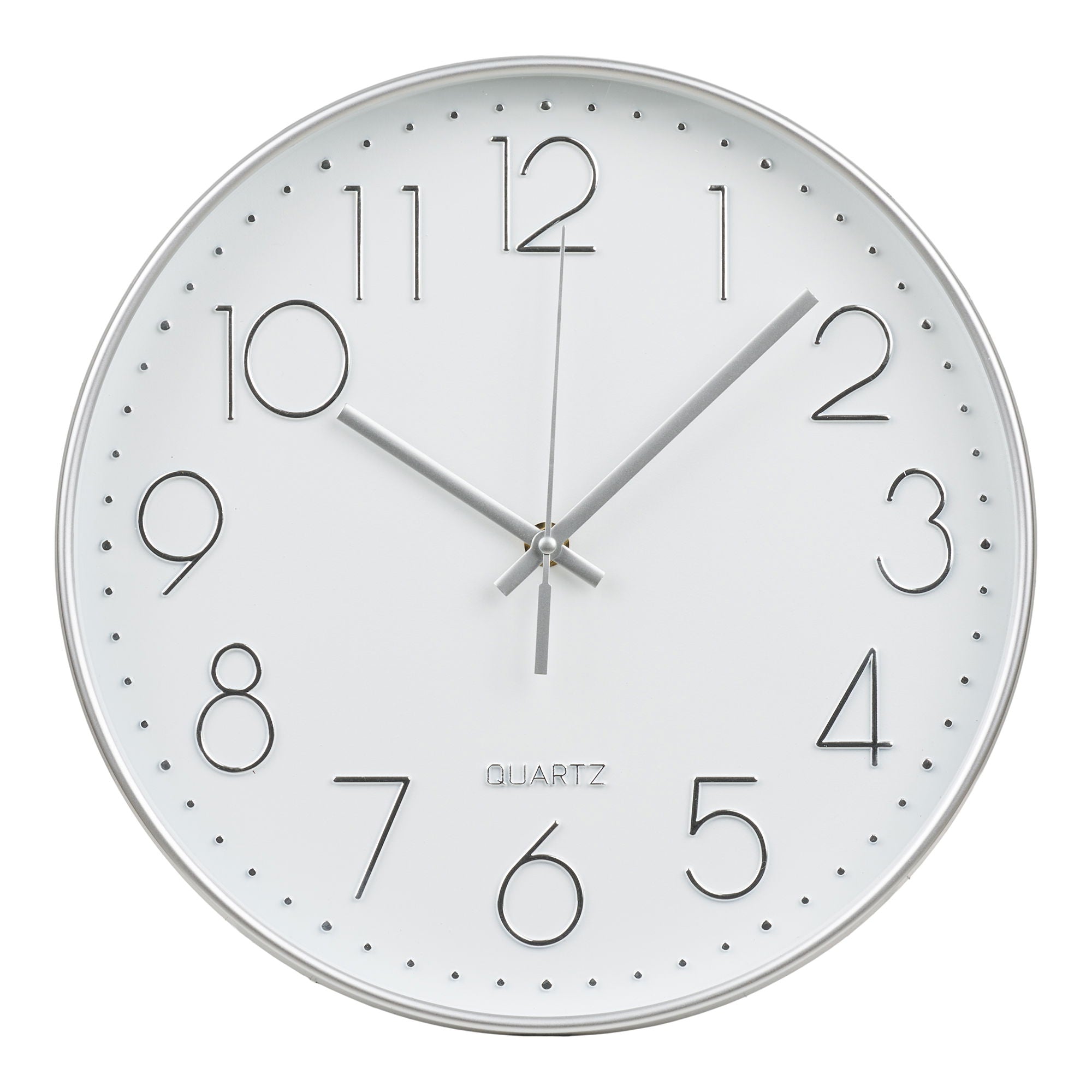 Lalibela Wandklok - Wandkllok, zilver, stil uurwerk ø30 cm