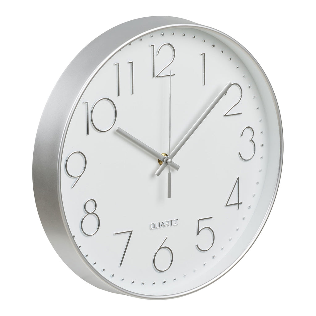 Lalibela Wandklok - Wandkllok, zilver, stil uurwerk ø30 cm
