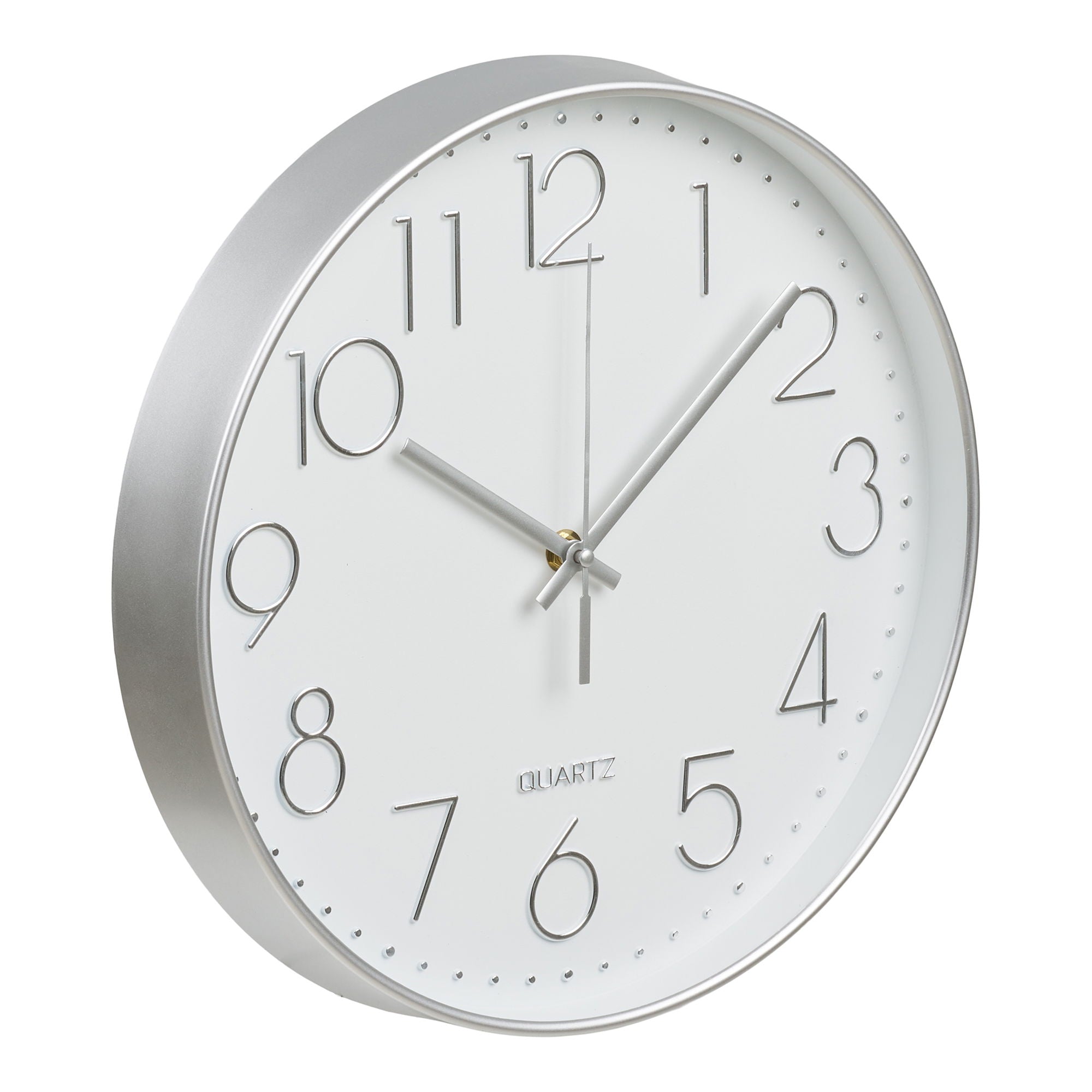 Lalibela Wandklok - Wandkllok, zilver, stil uurwerk ø30 cm