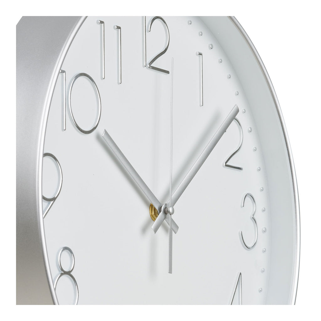 Lalibela Wandklok - Wandkllok, zilver, stil uurwerk ø30 cm