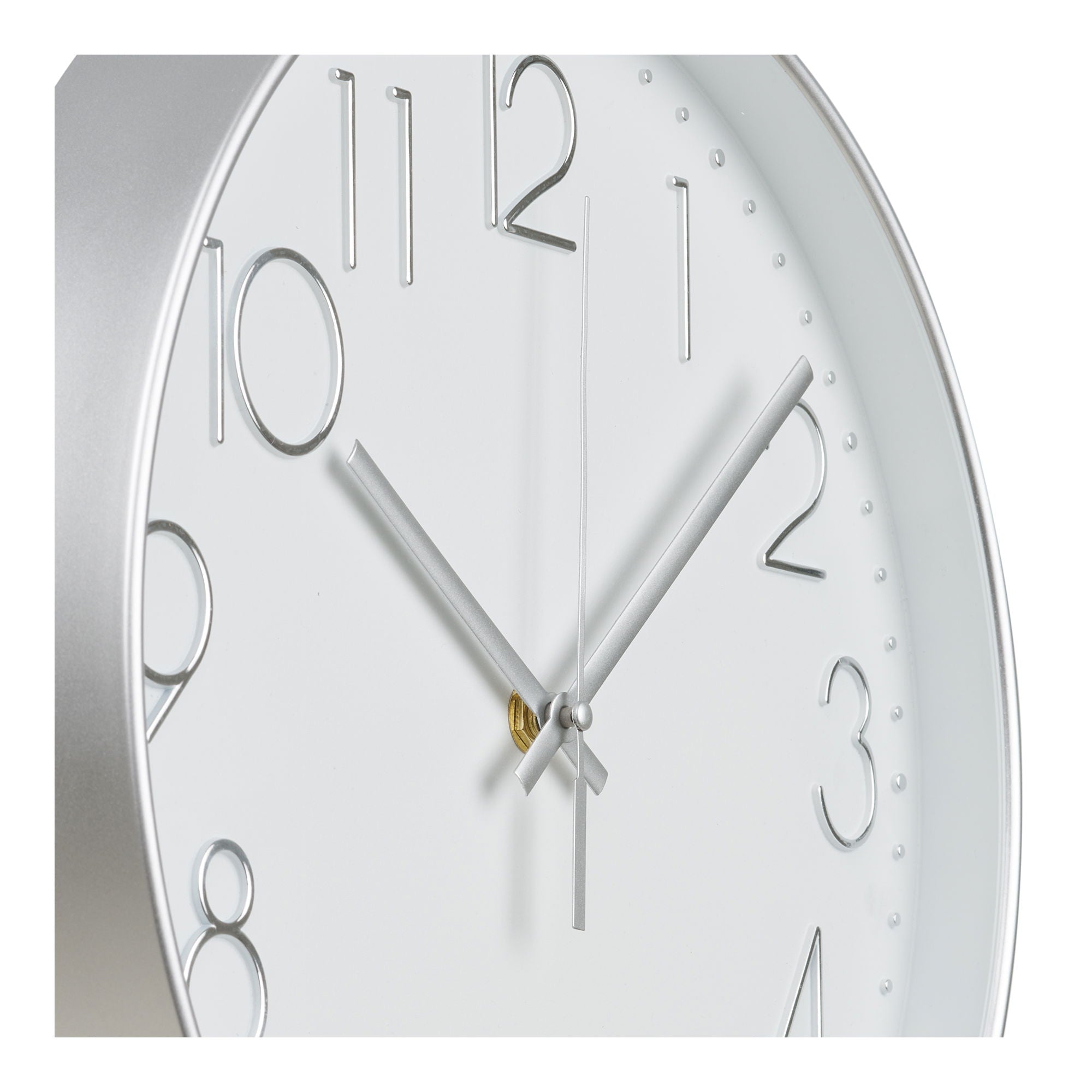Lalibela Wandklok - Wandkllok, zilver, stil uurwerk ø30 cm
