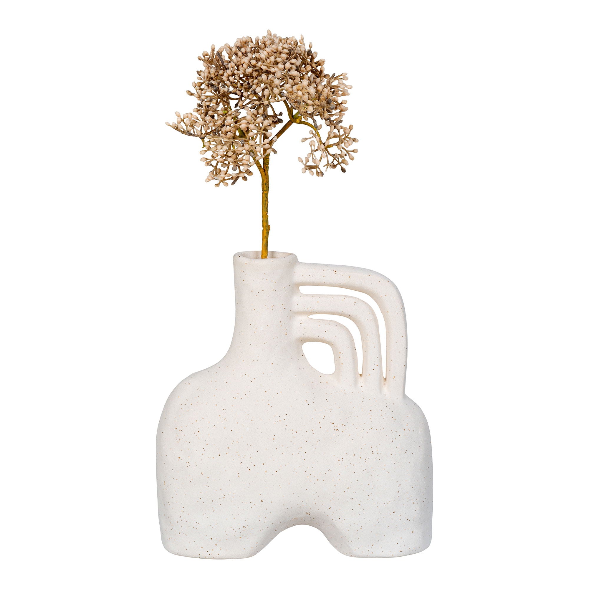 Vaas - Vaas, keramiek, beige, 18,5x8x19,5 cm