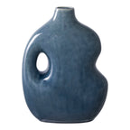 Vaas - Vaas, keramiek, blauw 18,5x9,5x24,5 cm