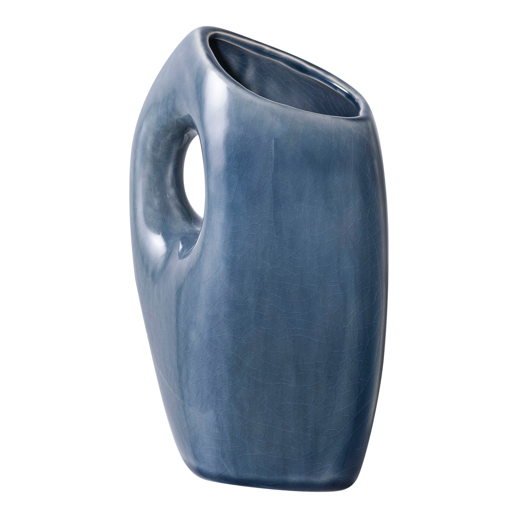 Vaas - Vaas, keramisch, blauw 7x14x18 cm
