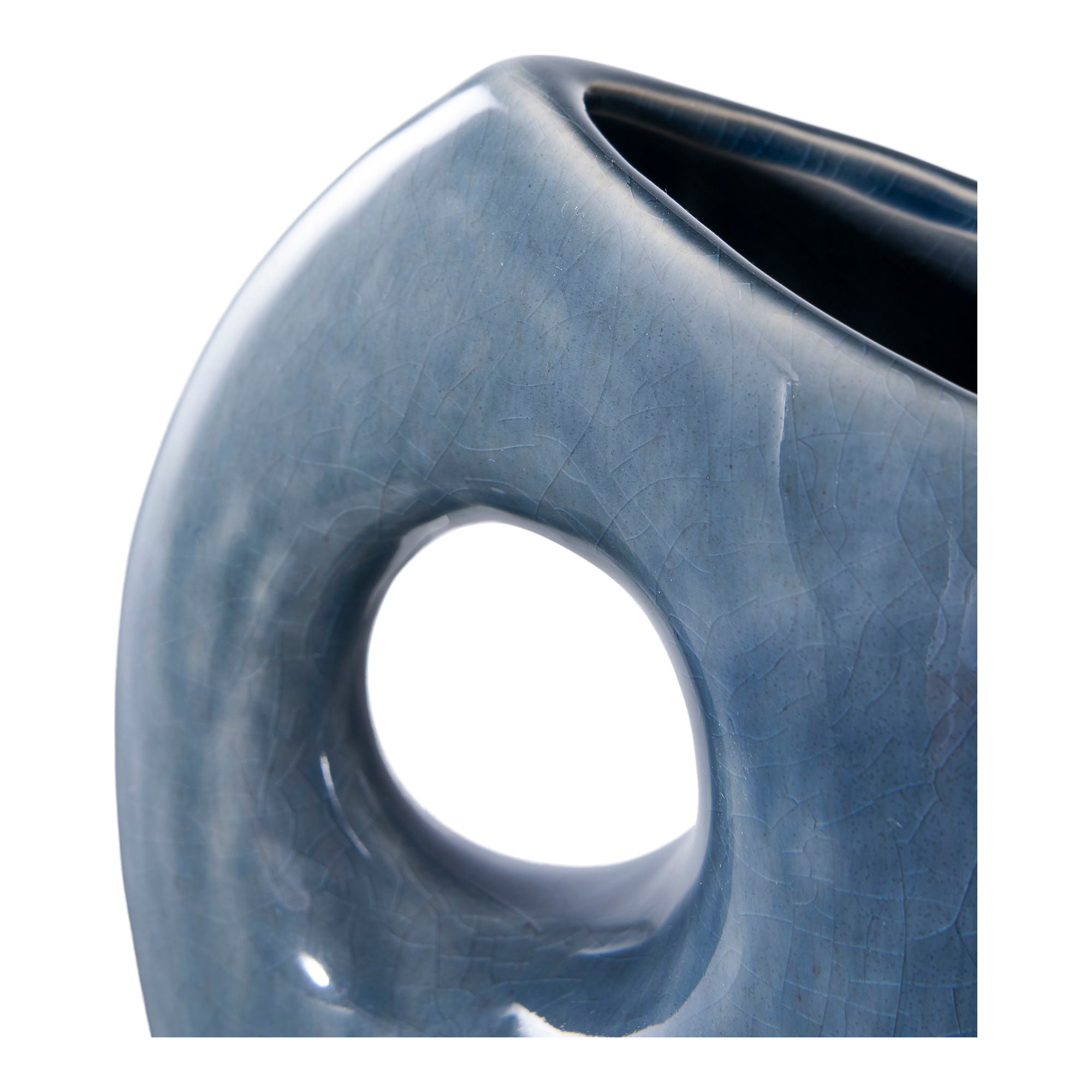 Vaas - Vaas, keramisch, blauw 7x14x18 cm