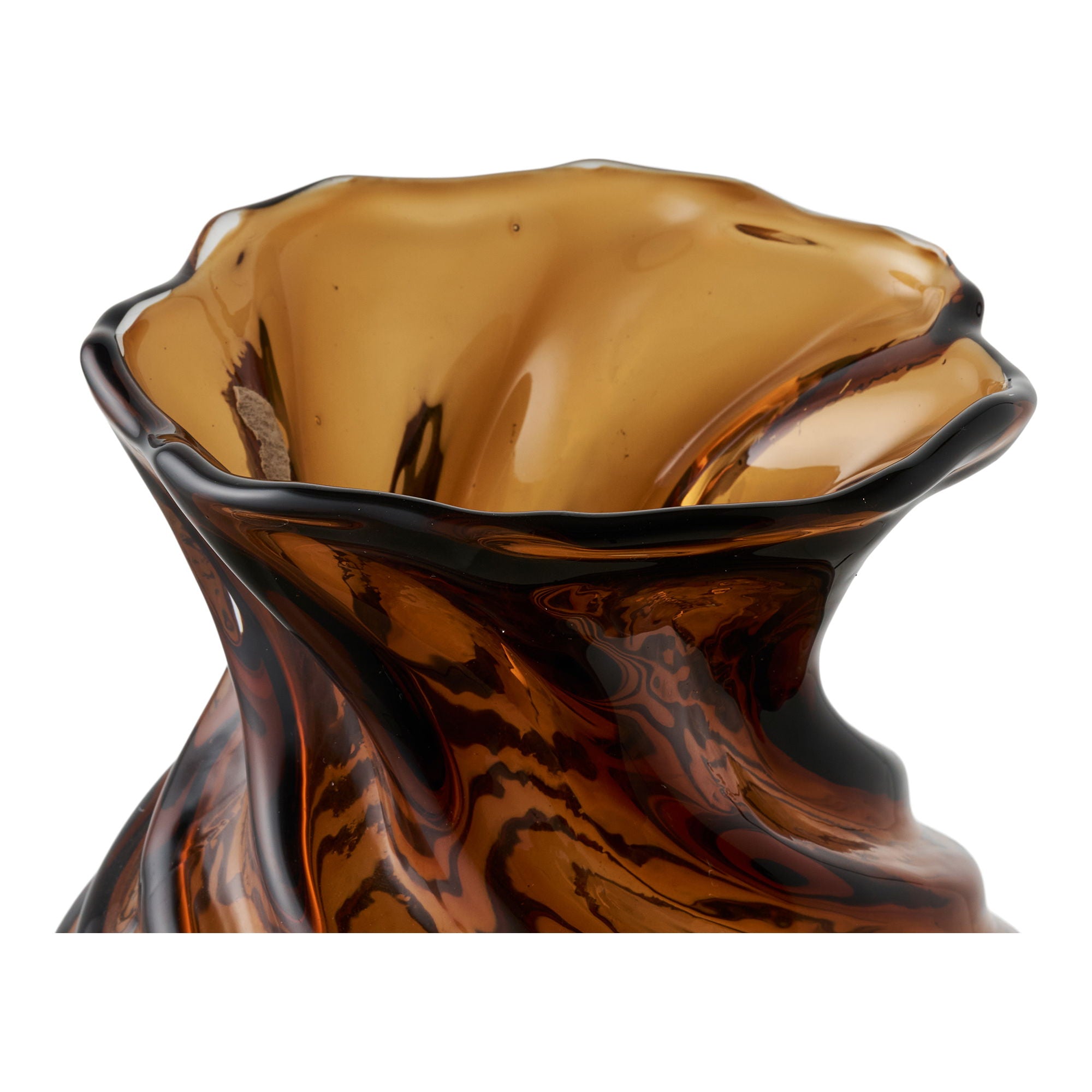 Vaas - Vaas, mondgeblazen glas, rookbruin ø16x18,5 cm