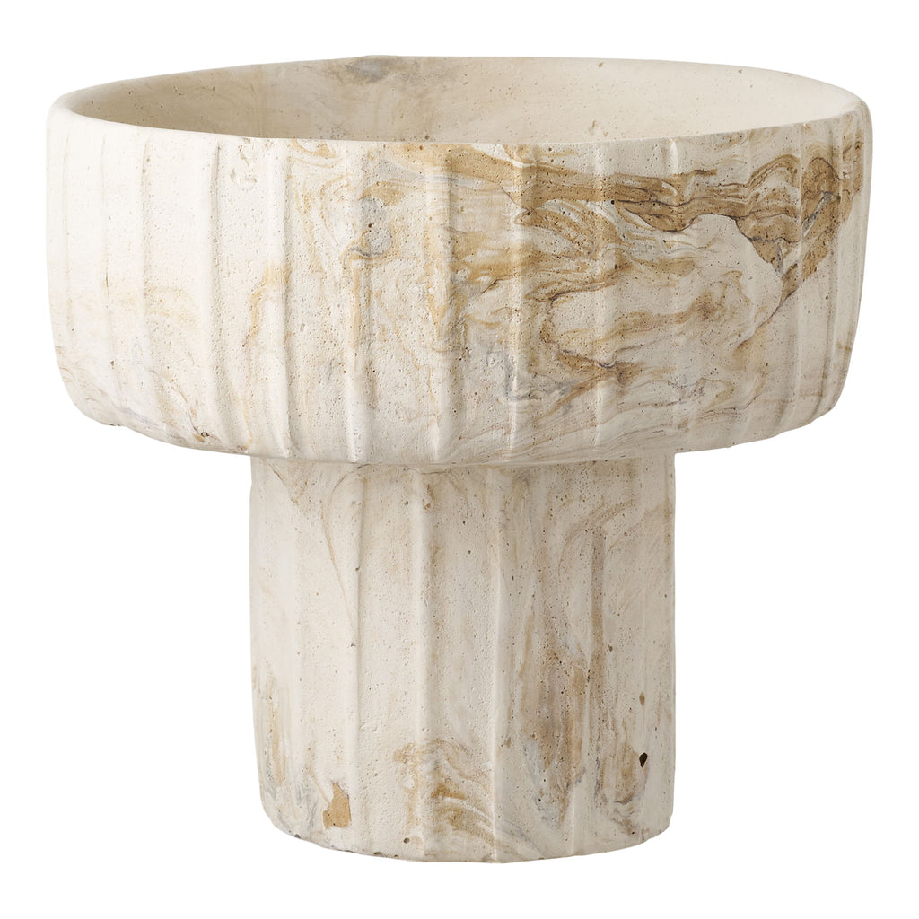 Vaas - Vaas, cement, bruin/beige ø20,5x18,5 cm