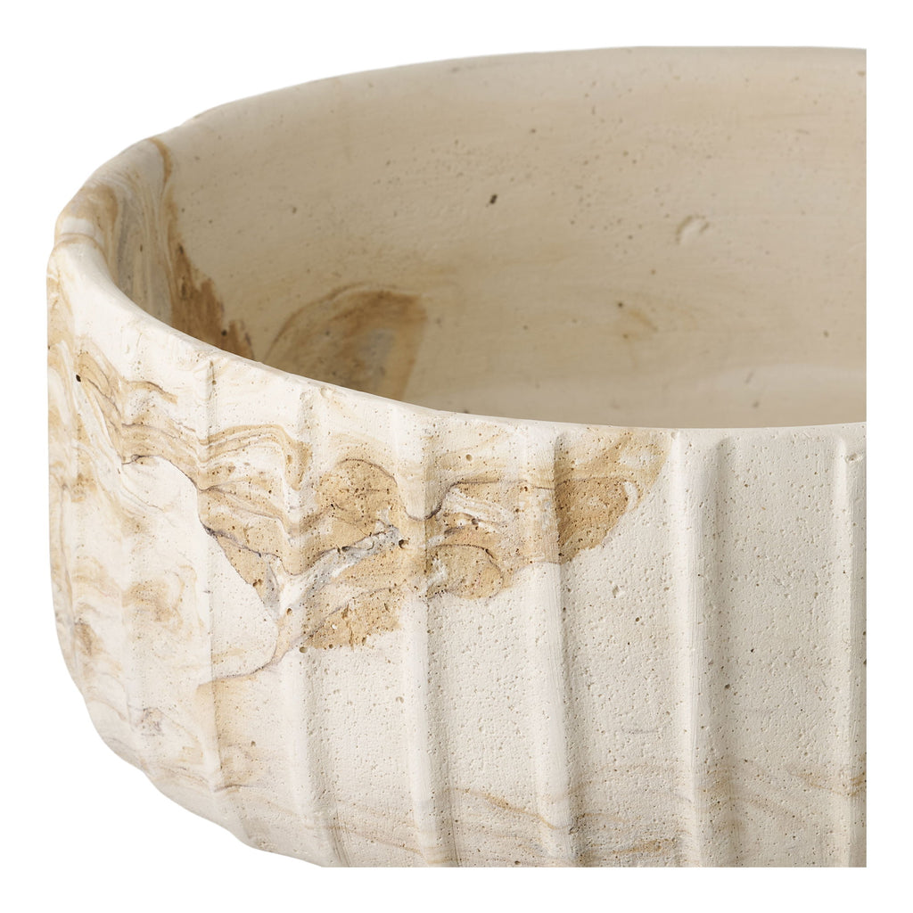 Vaas - Vaas, cement, bruin/beige ø20,5x18,5 cm