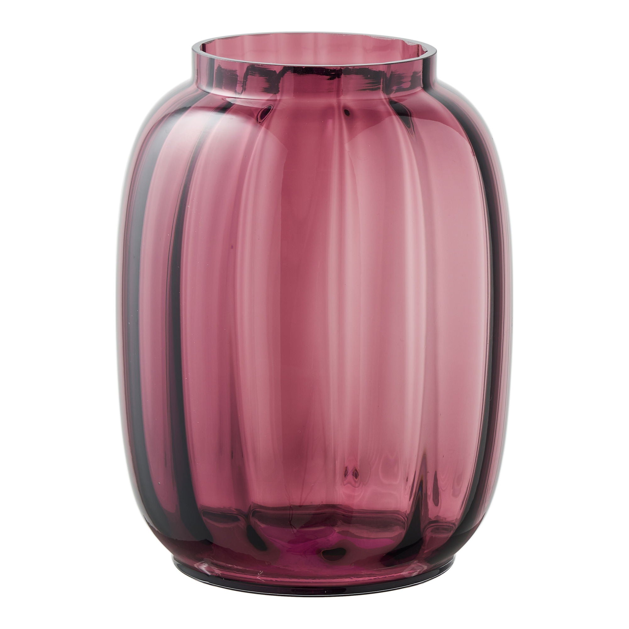 Vaas - vaas, mondgeblazen glas, gerookt rood ø17x21 cm