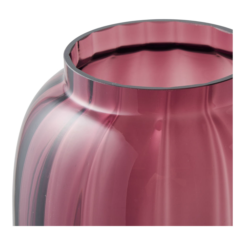 Vaas - vaas, mondgeblazen glas, gerookt rood ø17x21 cm