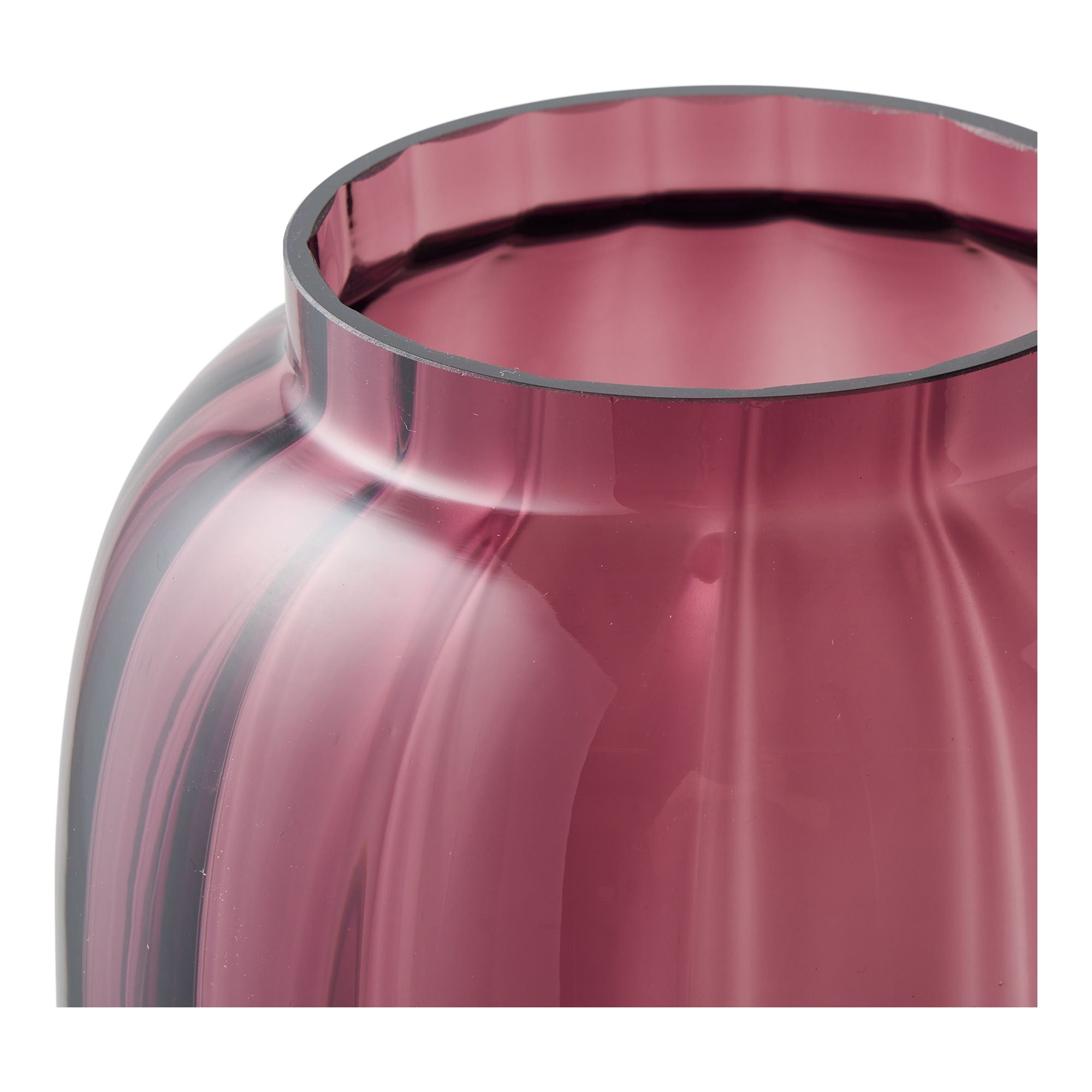 Vaas - vaas, mondgeblazen glas, gerookt rood ø17x21 cm