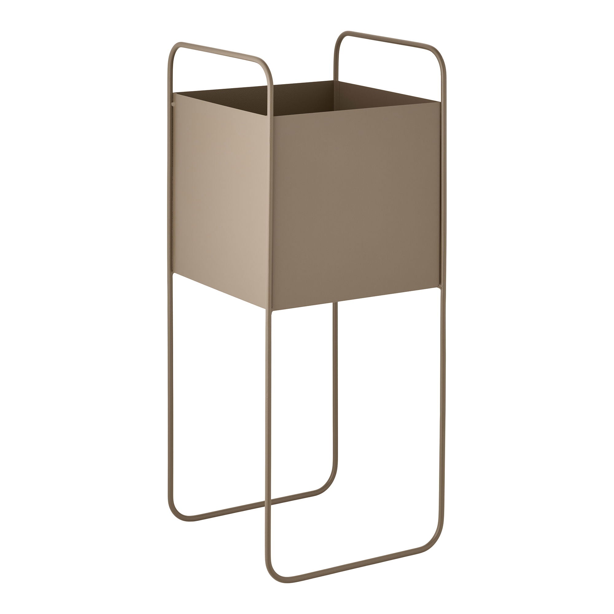 Bloempot - Bloempot, staal, bruin 22,5x22,5x54 cm