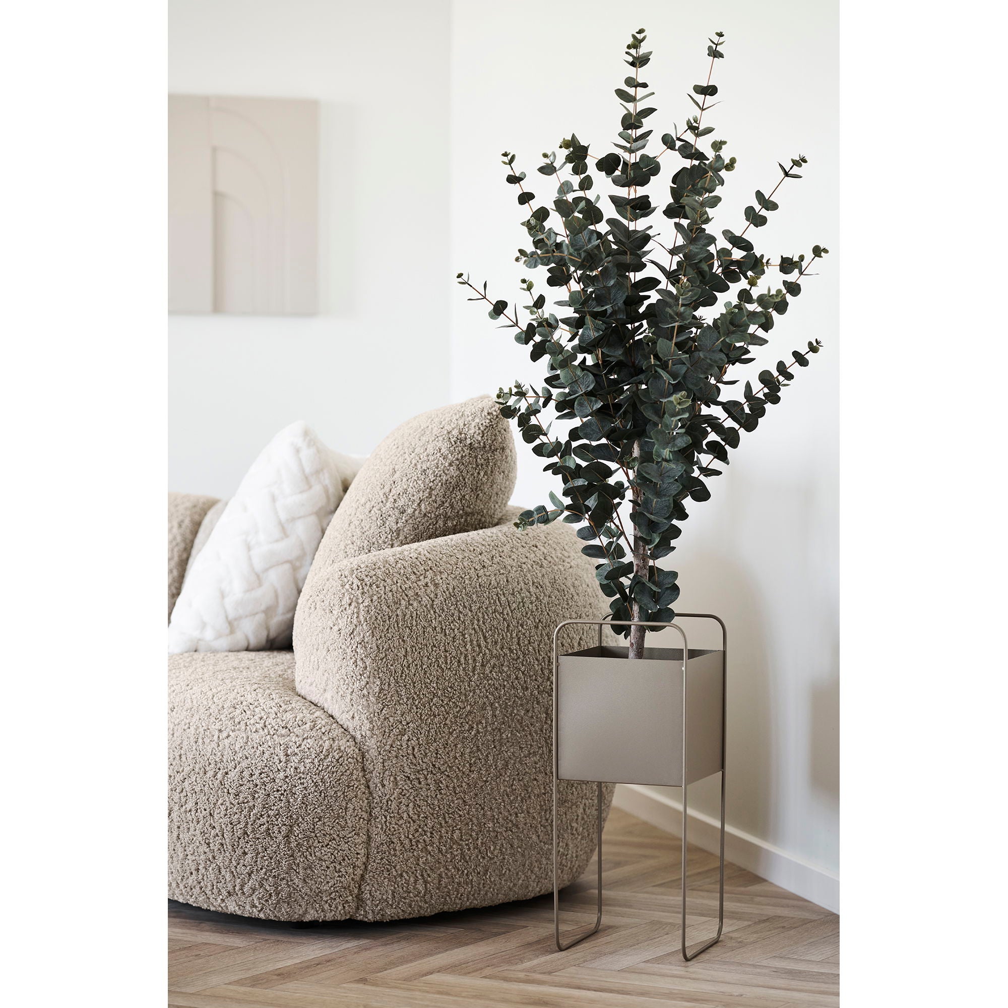 Bloempot - Bloempot, staal, bruin 22,5x22,5x54 cm