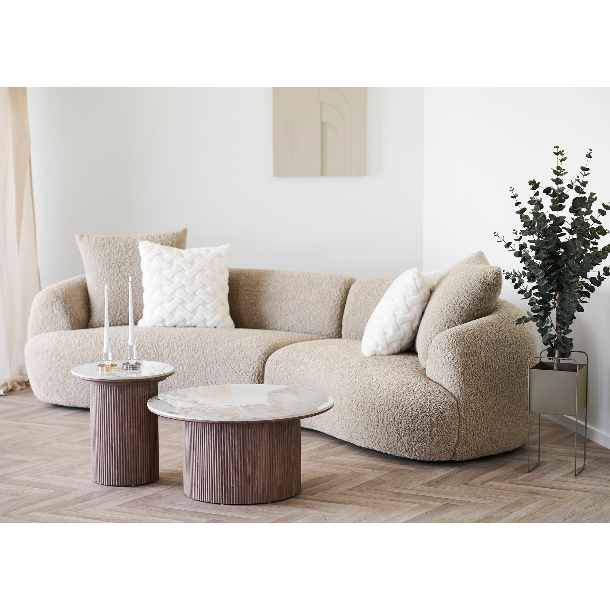 Bloempot - Bloempot, staal, bruin 22,5x22,5x54 cm