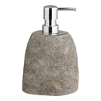 Gara zeepdispenser - zeepdispenser, riviersteen, naturel 11x8x18 cm