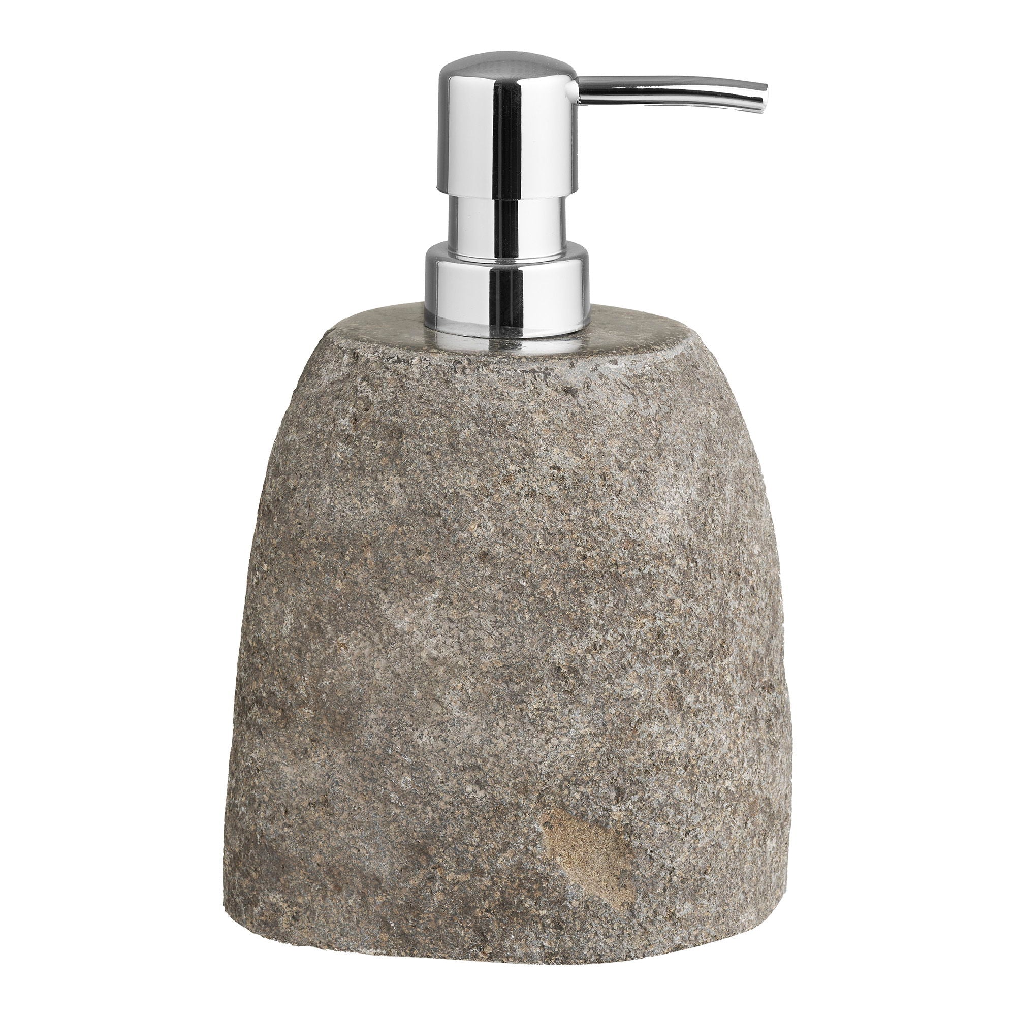Gara zeepdispenser - zeepdispenser, riviersteen, naturel 11x8x18 cm
