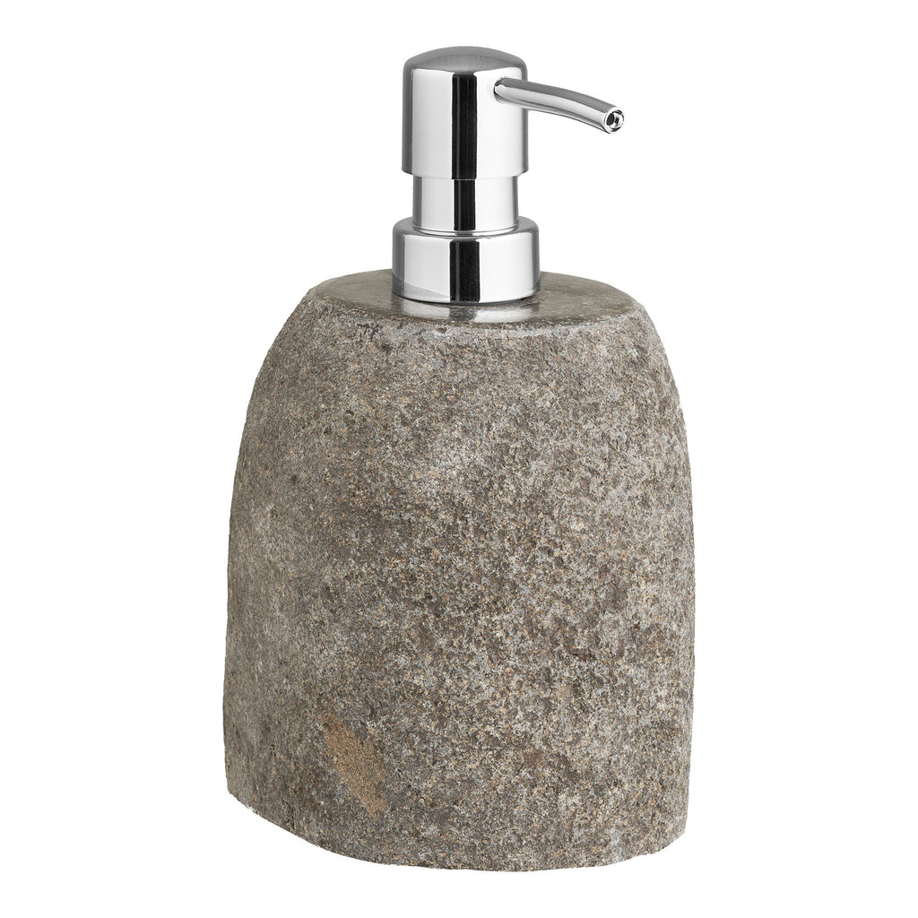 Gara zeepdispenser - zeepdispenser, riviersteen, naturel 11x8x18 cm