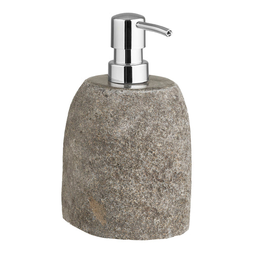 Gara zeepdispenser - zeepdispenser, riviersteen, naturel 11x8x18 cm