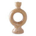 Kaarsenhouder - Kaarsenhouder, keramiek, bruin 13,5x8,8x23,4 cm