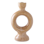 Kaarsenhouder - Kaarsenhouder, keramiek, bruin 13,5x8,8x23,4 cm