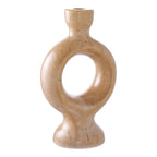 Kaarsenhouder - Kaarsenhouder, keramiek, bruin 13,5x8,8x23,4 cm