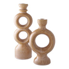 Kaarsenhouder - Kaarsenhouder, keramiek, bruin 13,5x8,8x23,4 cm