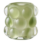 Kaarsenhouder - kaarsenhouder, glas, beige/groen, set van 2