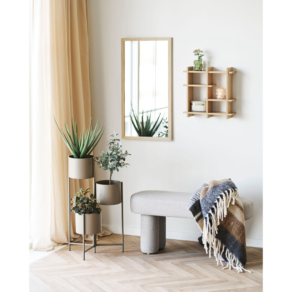 Kaarsenhouder - kaarsenhouder, glas, beige/groen, set van 2