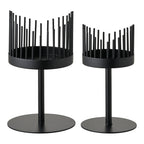 Cande Holder - Kandelaar, staal, zwart, set van 2