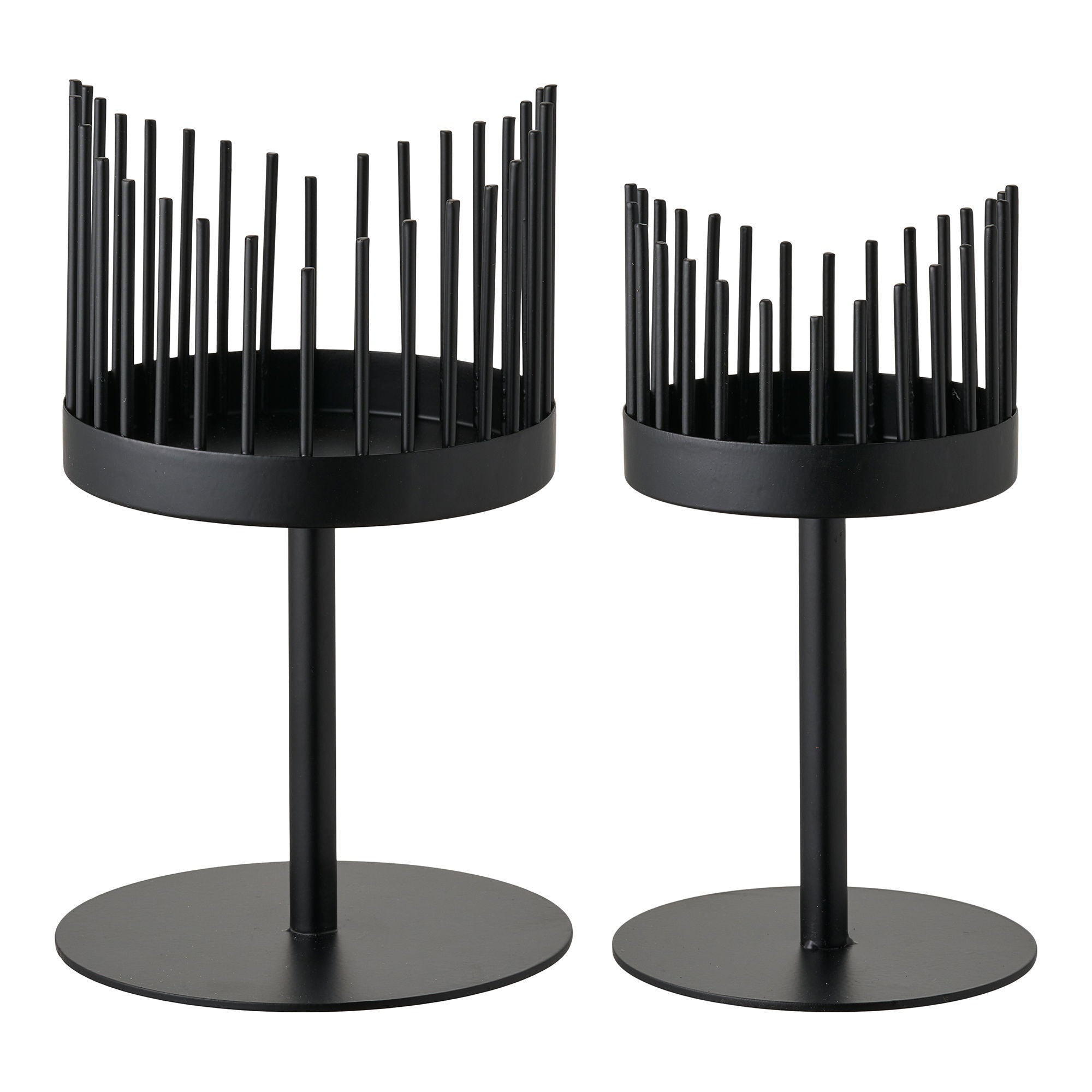 Cande Holder - Kandelaar, staal, zwart, set van 2