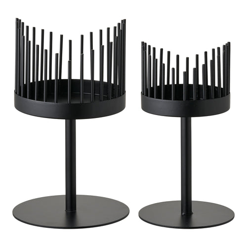 Cande Holder - Kandelaar, staal, zwart, set van 2