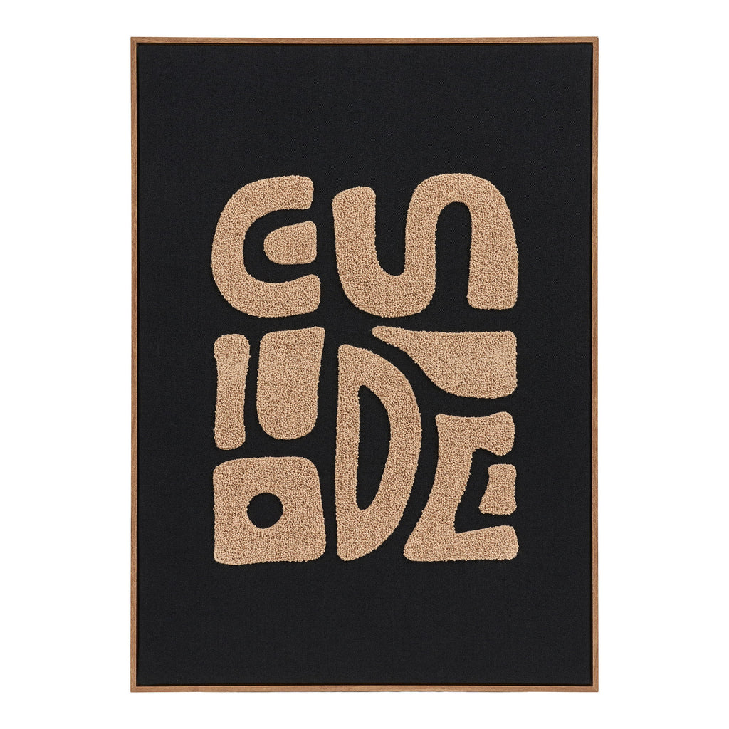 Tine getufte wanddecoratie - Getufte wanddecoratie, beige/zwart 50x70 cm