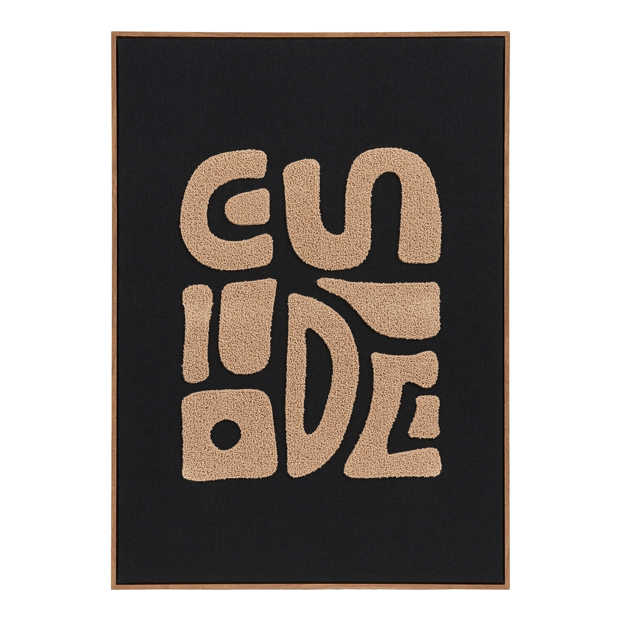Tine getufte wanddecoratie - Getufte wanddecoratie, beige/zwart 50x70 cm