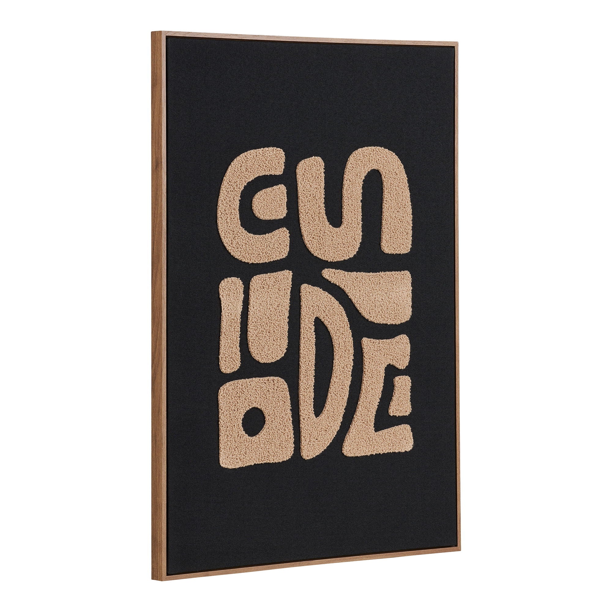 Tine getufte wanddecoratie - Getufte wanddecoratie, beige/zwart 50x70 cm