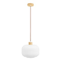 Argalo Hanglamp - Hanglamp, glas/hout, wit ø30 cm
