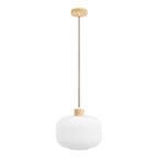 Argalo Hanglamp - Hanglamp, glas/hout, wit ø30 cm
