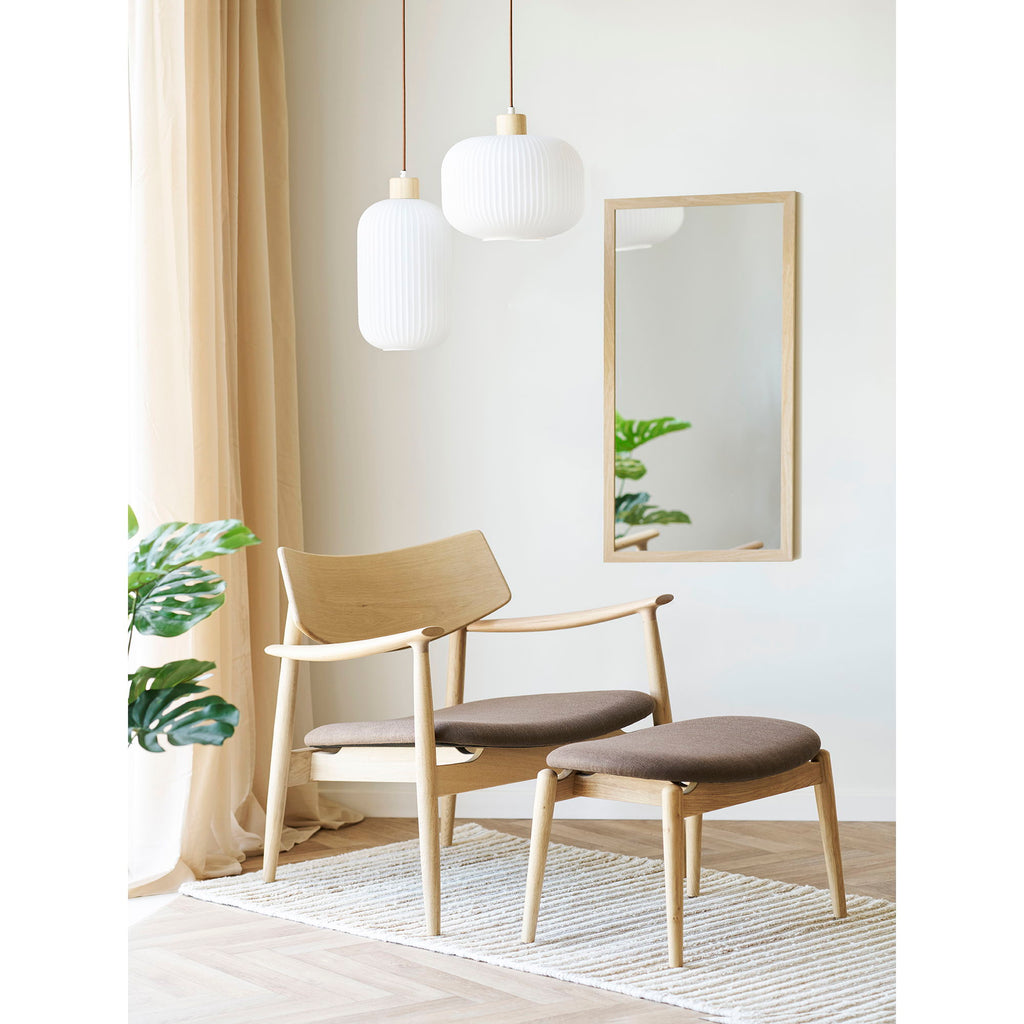 Argalo Hanglamp - Hanglamp, glas/hout, wit ø30 cm