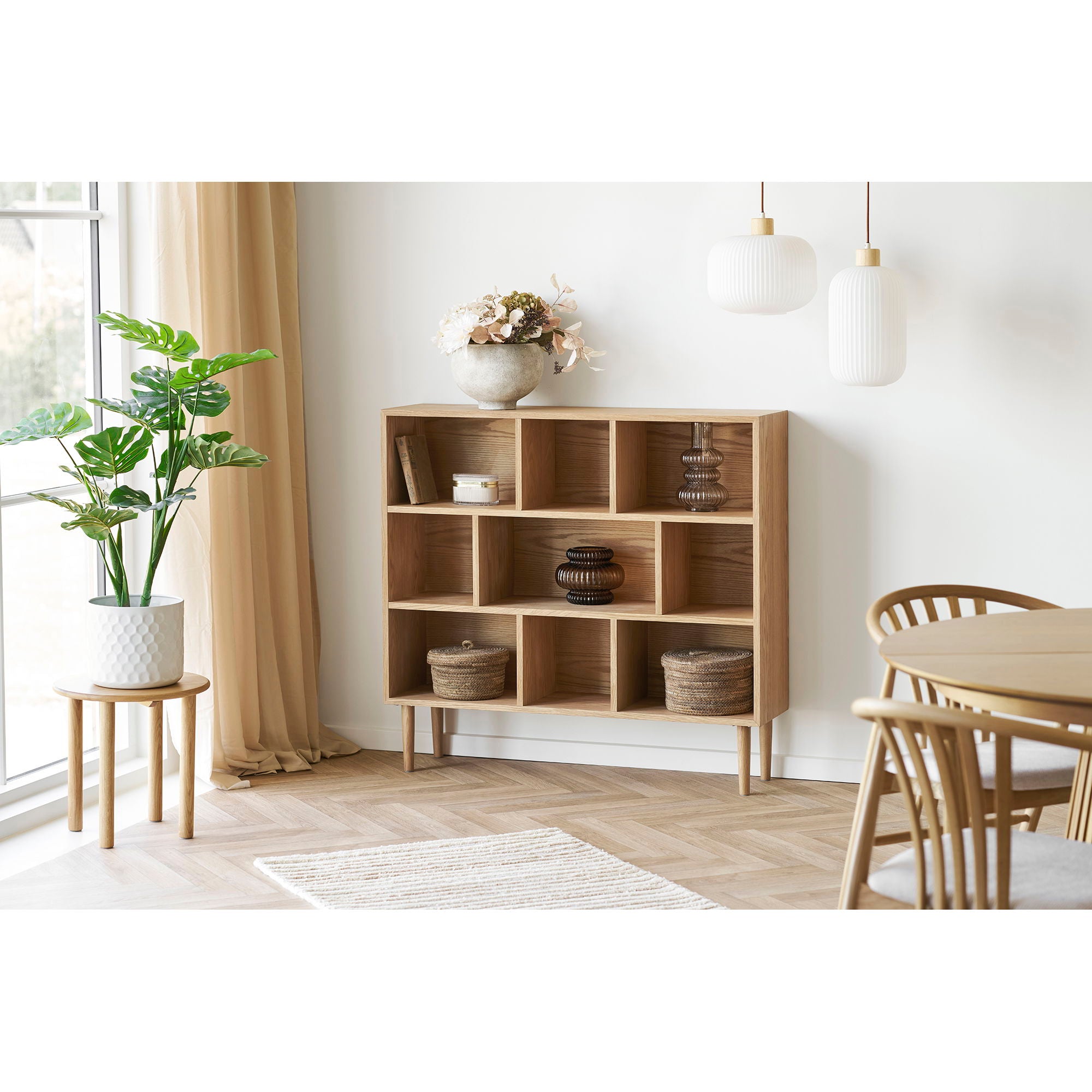 Argalo Hanglamp - Hanglamp, glas/hout, wit ø30 cm