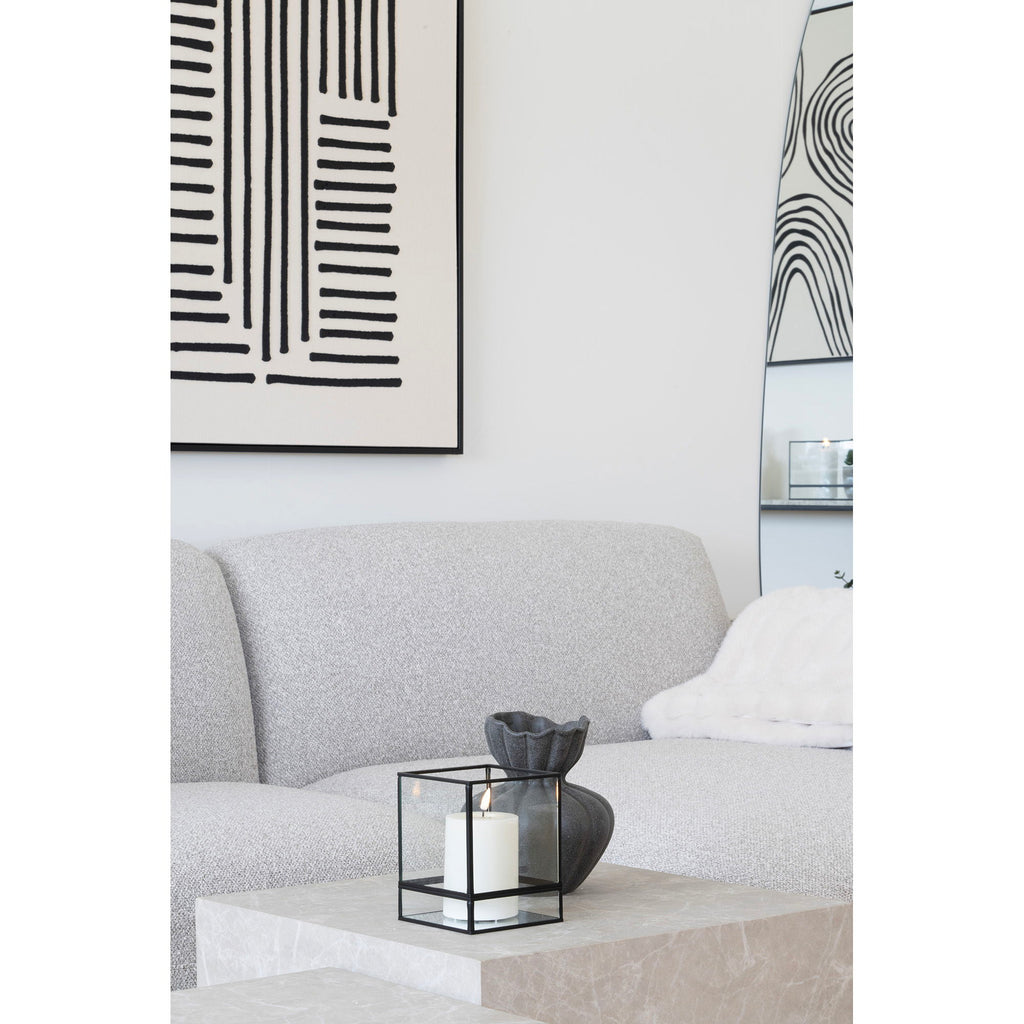 Hurricane-kandelaar - kandelaar, metaal/glas, zwart, 12 x 15 cm.