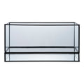 Windlicht - Windlicht, metaal/glas, zwart 30x12x15 cm