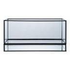 Windlicht - Windlicht, metaal/glas, zwart 30x12x15 cm