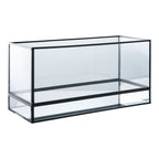Windlicht - Windlicht, metaal/glas, zwart 30x12x15 cm